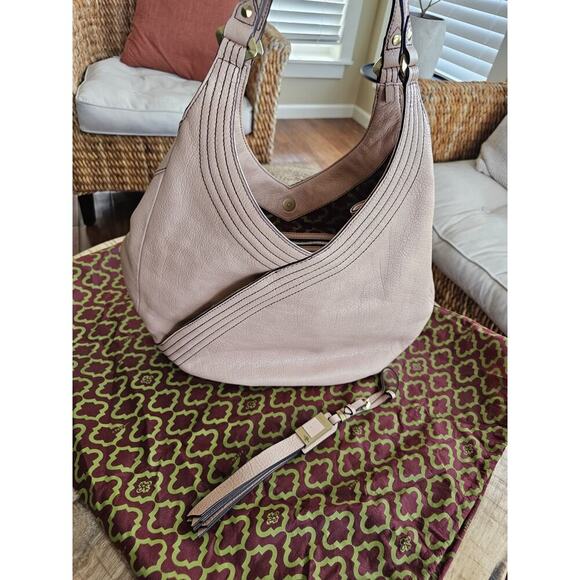 ORYANY Tracy Mauve Pebble Leather Hobo Shoulder Handbag Purse New Boho - Picture 2 of 16